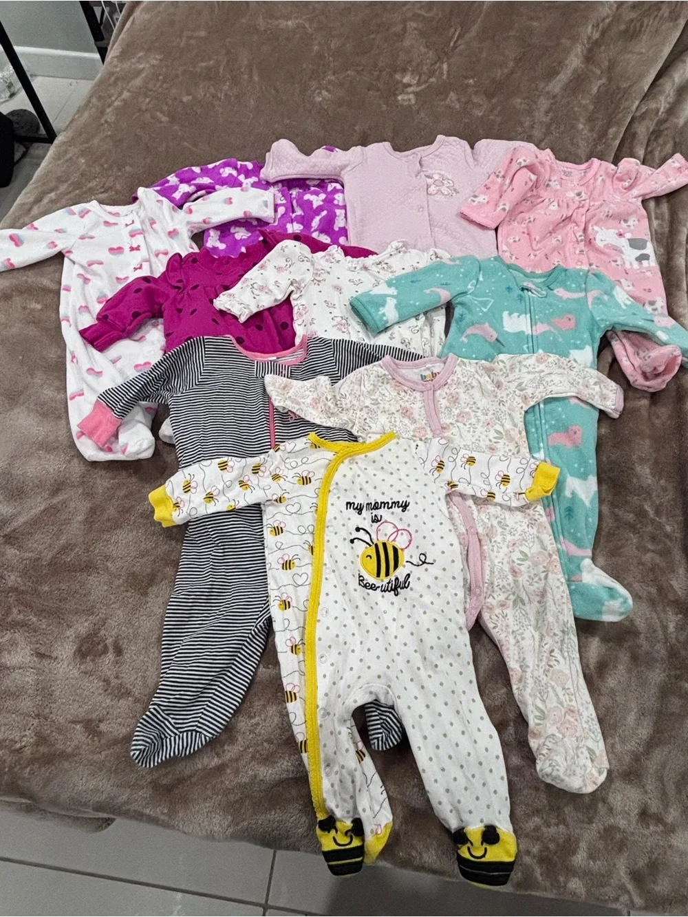 Girls Onesie, Sleepers, & Tops Lot